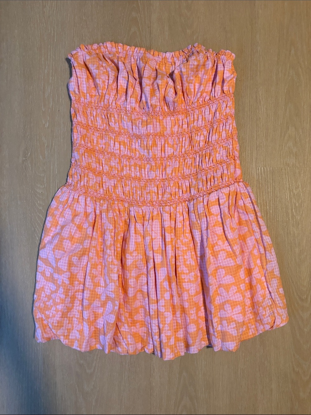 NWT Free People Smocked Strapless Annalise Mini Dress size Medium